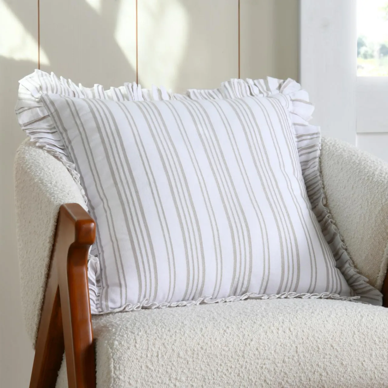 STOF Coussin carré coton (50 x 50 cm) Joséphine Ecru Outlet