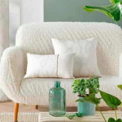 douceur d'intu017drieur Coussin carré coton (45 x 45 cm) Maho Blanc Best