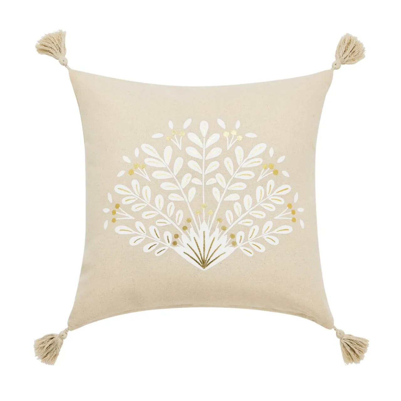 douceur d'intu017drieur Coussin carré coton (45 x 45 cm) Majestia Beige Clearance