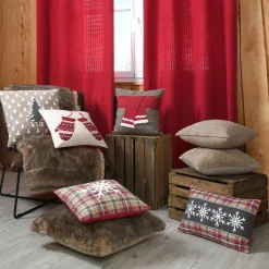 LOVELY CASA Coussin carré coton (40 x 40 cm) Megève Ecru Discount