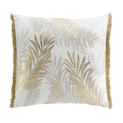 douceur d'intu017drieur Coussin carré coton (50 x 50 cm) Melisse Or Sale