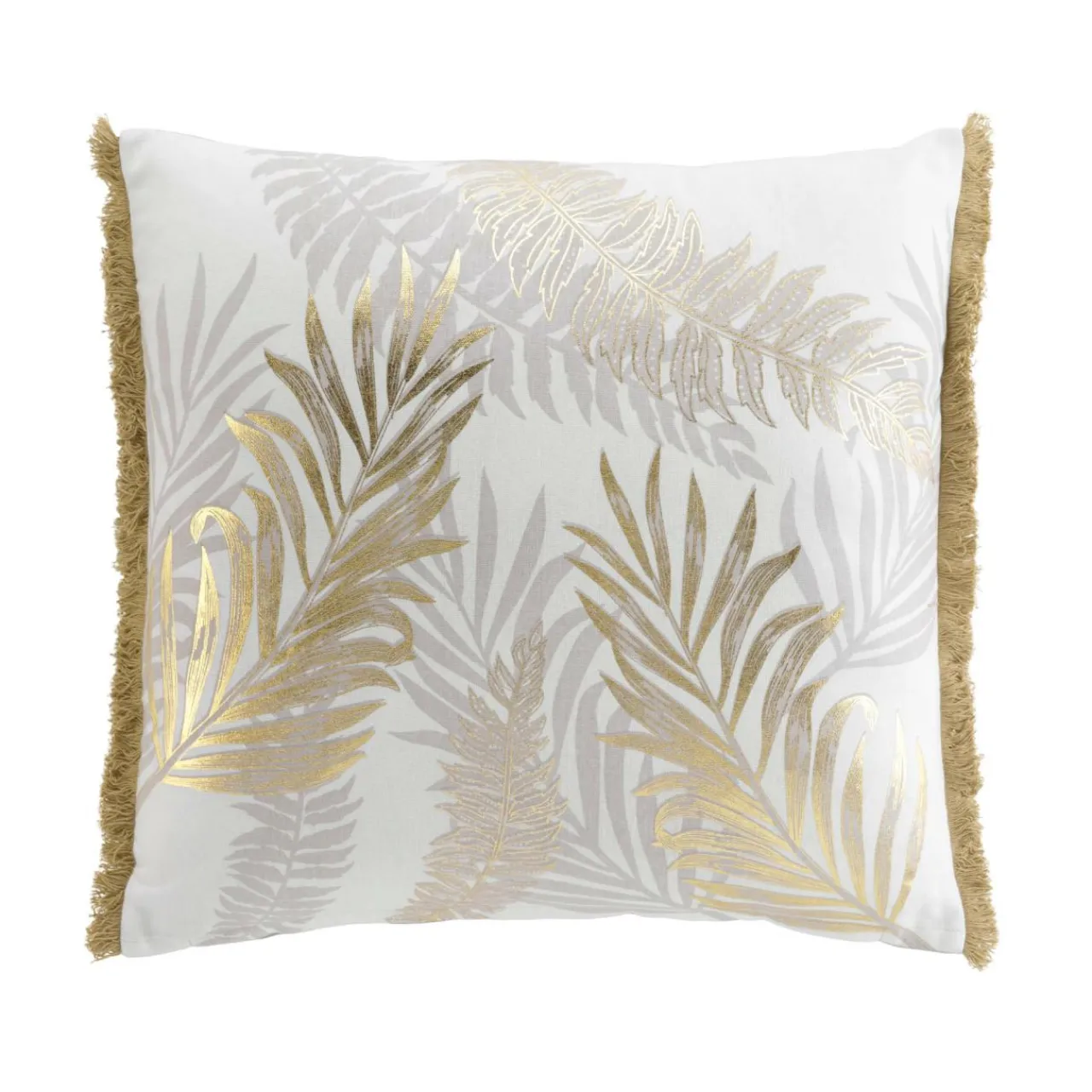 douceur d'intu017drieur Coussin carré coton (50 x 50 cm) Melisse Or Sale