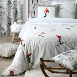 LOVELY CASA Coussin carré coton (50 x 50 cm) Meribel Gris