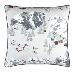 LOVELY CASA Coussin carré coton (50 x 50 cm) Meribel Gris