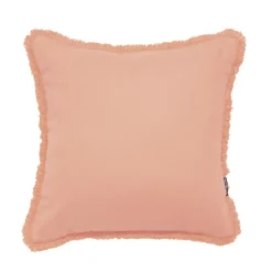 EMINZA Coussin carré coton (45 x 45 cm) Pixel franges Rose Pêche Clearance