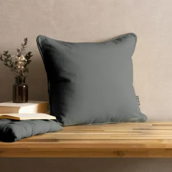 EMINZA Coussin carré coton (40 x 40 cm) Pixel Gris Anthracite Sale