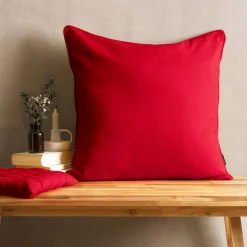 EMINZA Coussin carré coton (60 x 60 cm) Pixel Rouge Hot