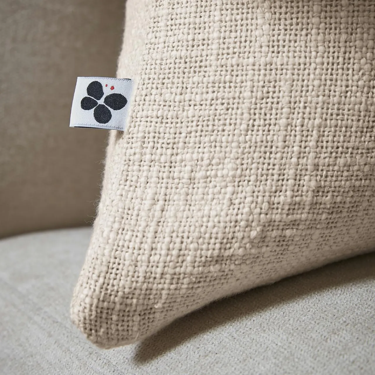 L'EFFET PAPILLON Coussin carré coton (45 x 45 cm) Sixtine Beige Discount