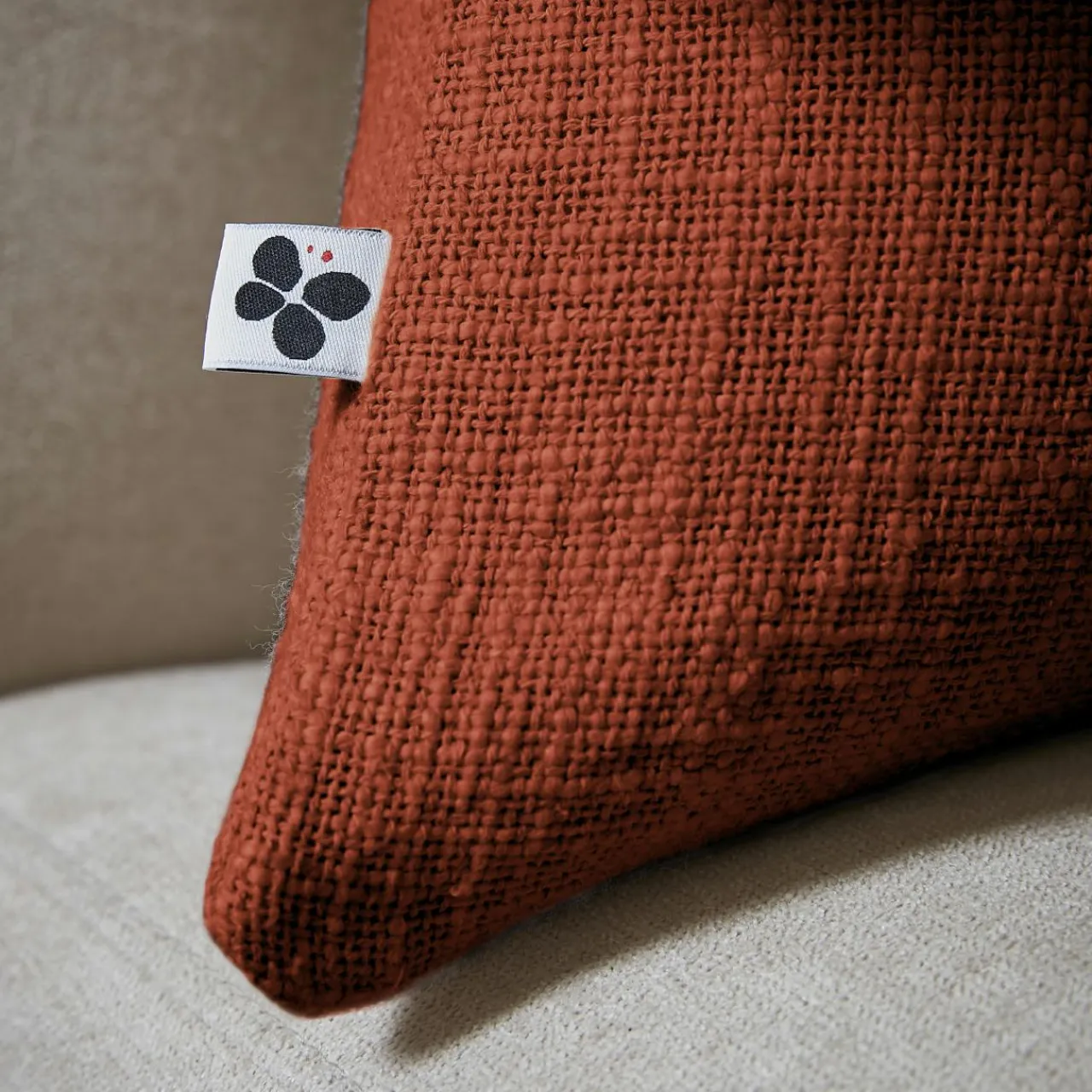 L'EFFET PAPILLON Coussin carré coton (45 x 45 cm) Sixtine Terracotta Best
