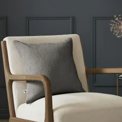 L'EFFET PAPILLON Coussin carré coton (45 x 45 cm) Sixtine Gris ardoise Gris foncé