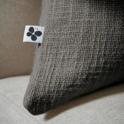 L'EFFET PAPILLON Coussin carré coton (45 x 45 cm) Sixtine Gris ardoise Gris foncé