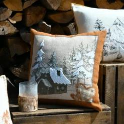 STOF Coussin carré coton (45 x 45 cm) Wildforest Ecru Discount