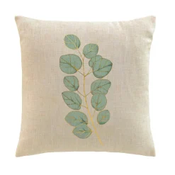 douceur d'intu017drieur Coussin carré effet lin (45 x 45 cm) Eucalys Vert Sale