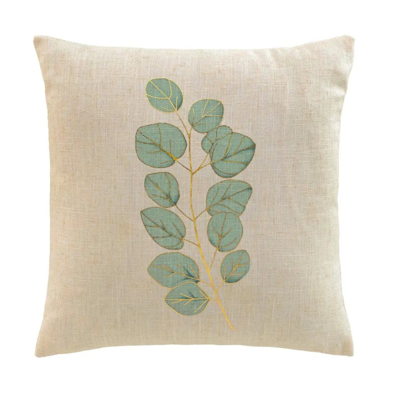 douceur d'intu017drieur Coussin carré effet lin (45 x 45 cm) Eucalys Vert Sale