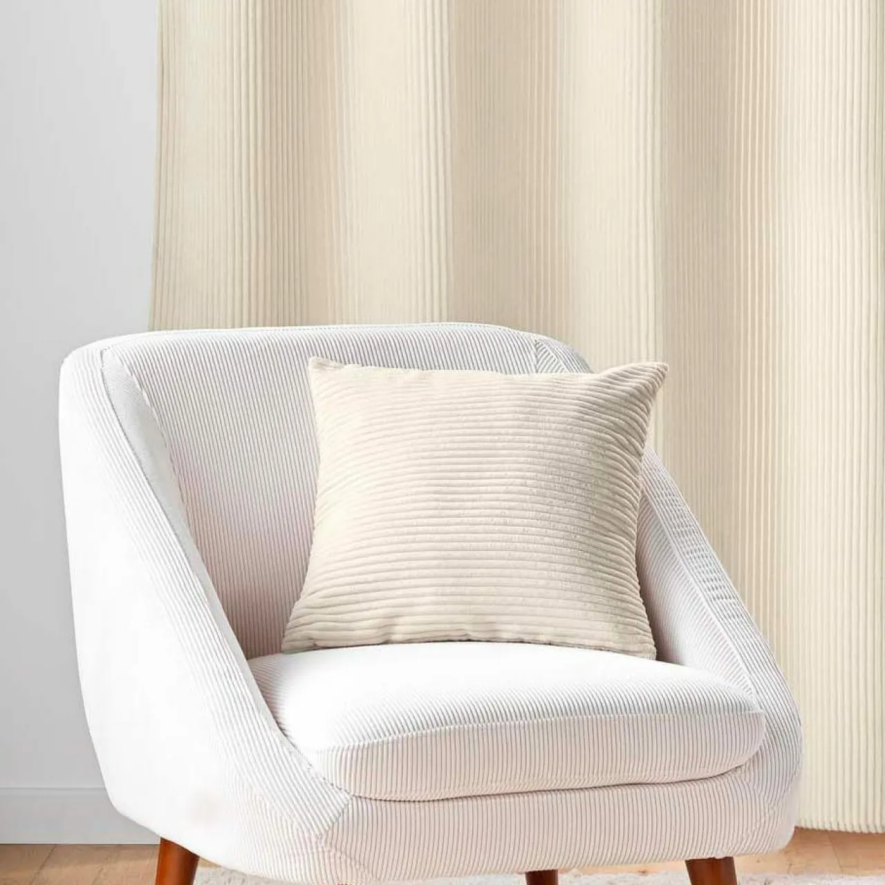 douceur d'intu017drieur Coussin carré en flanelle relief (45 x 45 cm) Nils Ecru Hot