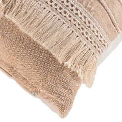 douceur d'intu017drieur Coussin carré en jute et coton (45 x 45 cm) Cirrus Beige