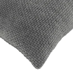 douceur d'intu017drieur Coussin carré en velours chenille (45 x 45 cm) Leo Gris Anthracite Best