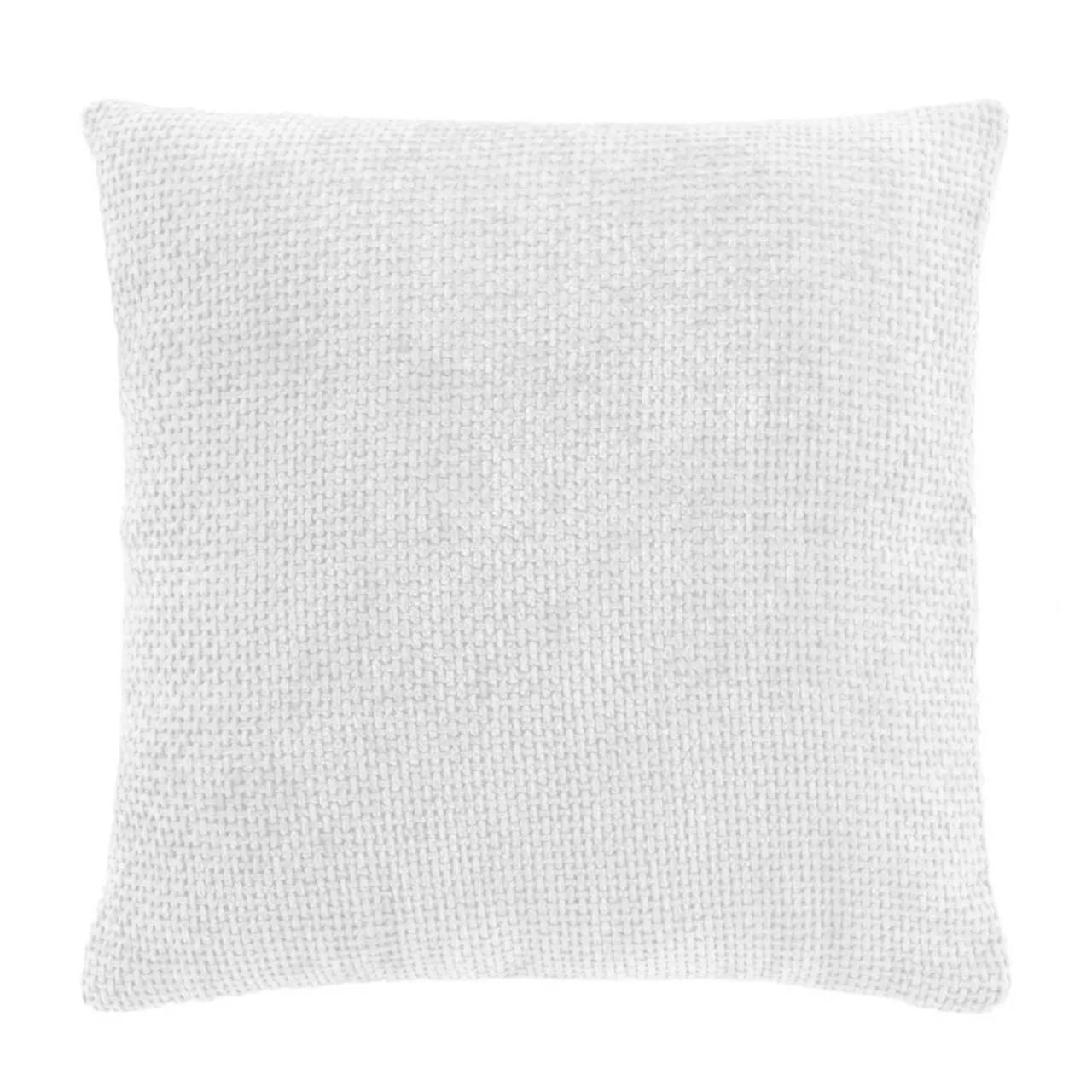 douceur d'intu017drieur Coussin carré en velours chenille (45 x 45 cm) Leo Blanc Clearance