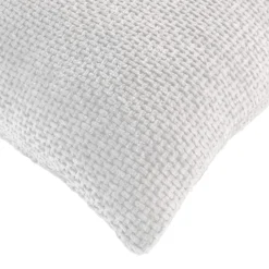 douceur d'intu017drieur Coussin carré en velours chenille (45 x 45 cm) Leo Blanc Clearance