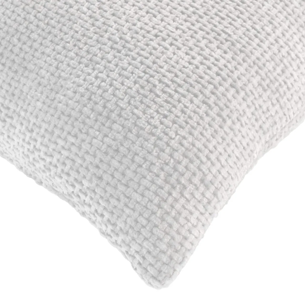 douceur d'intu017drieur Coussin carré en velours chenille (45 x 45 cm) Leo Blanc Clearance
