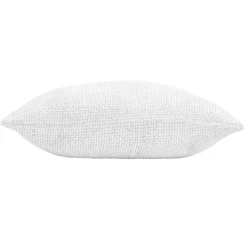 douceur d'intu017drieur Coussin carré en velours chenille (45 x 45 cm) Leo Blanc Clearance