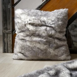 EMINZA Coussin carré fausse fourrure (50 x 50 cm) Manaslu Gris Best