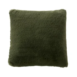 EMINZA Coussin carré fausse fourrure (45 x 45 cm) Finn Vert kaki New