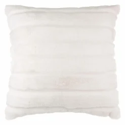 ATMOSPHERA Coussin carré fausse fourrure (45 x 45 cm) Manoir Blanc Best