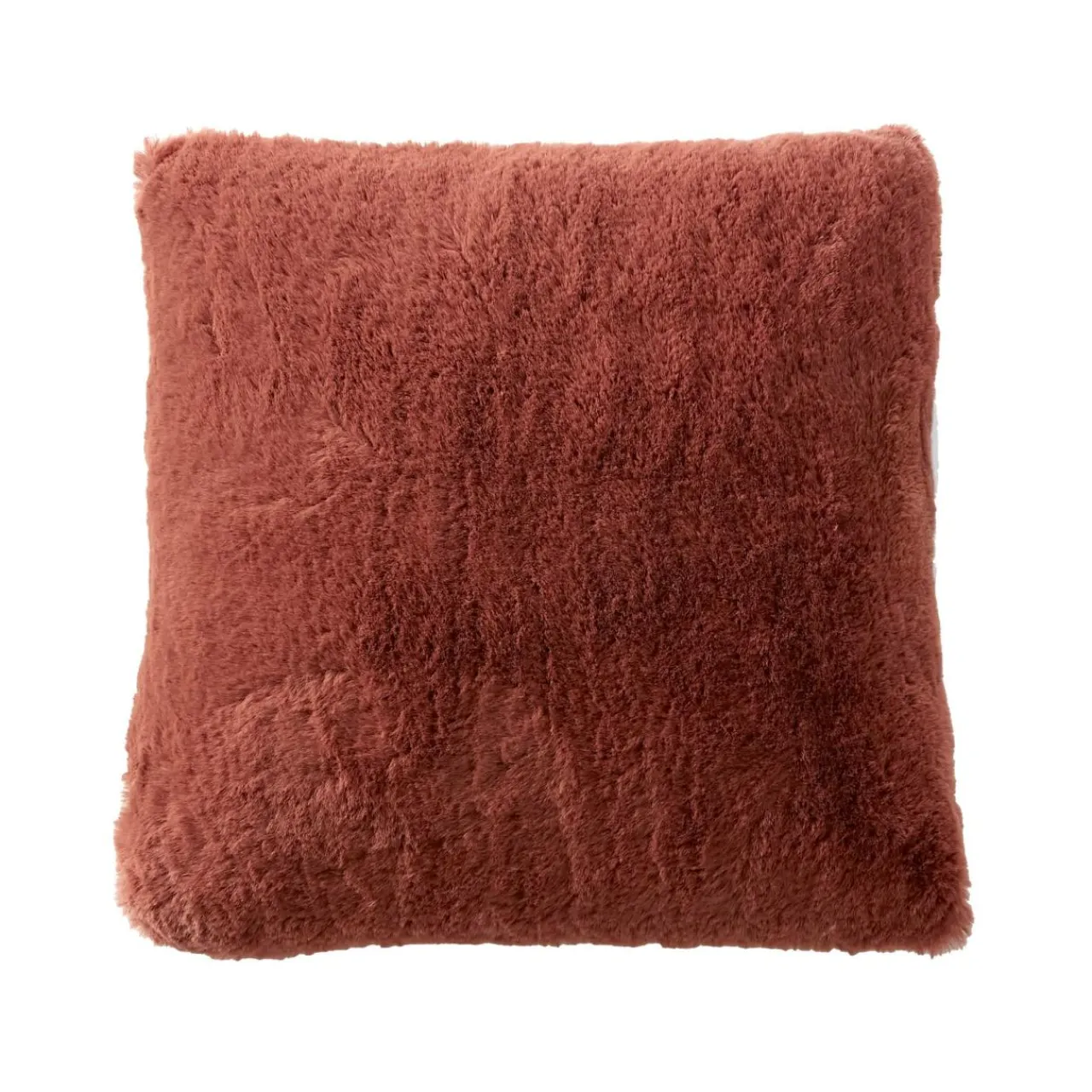 EMINZA Coussin carré fausse fourrure (45 x 45 cm) Finn Terracotta Hot