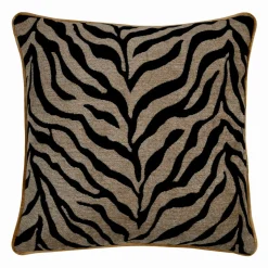 STOF Coussin carré fausse fourrure zébre (45 x 45 cm) Fauves Noir Best