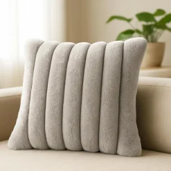 STOF Coussin carré fausse fourrure (45 x 45 cm) Polary Beige Clearance
