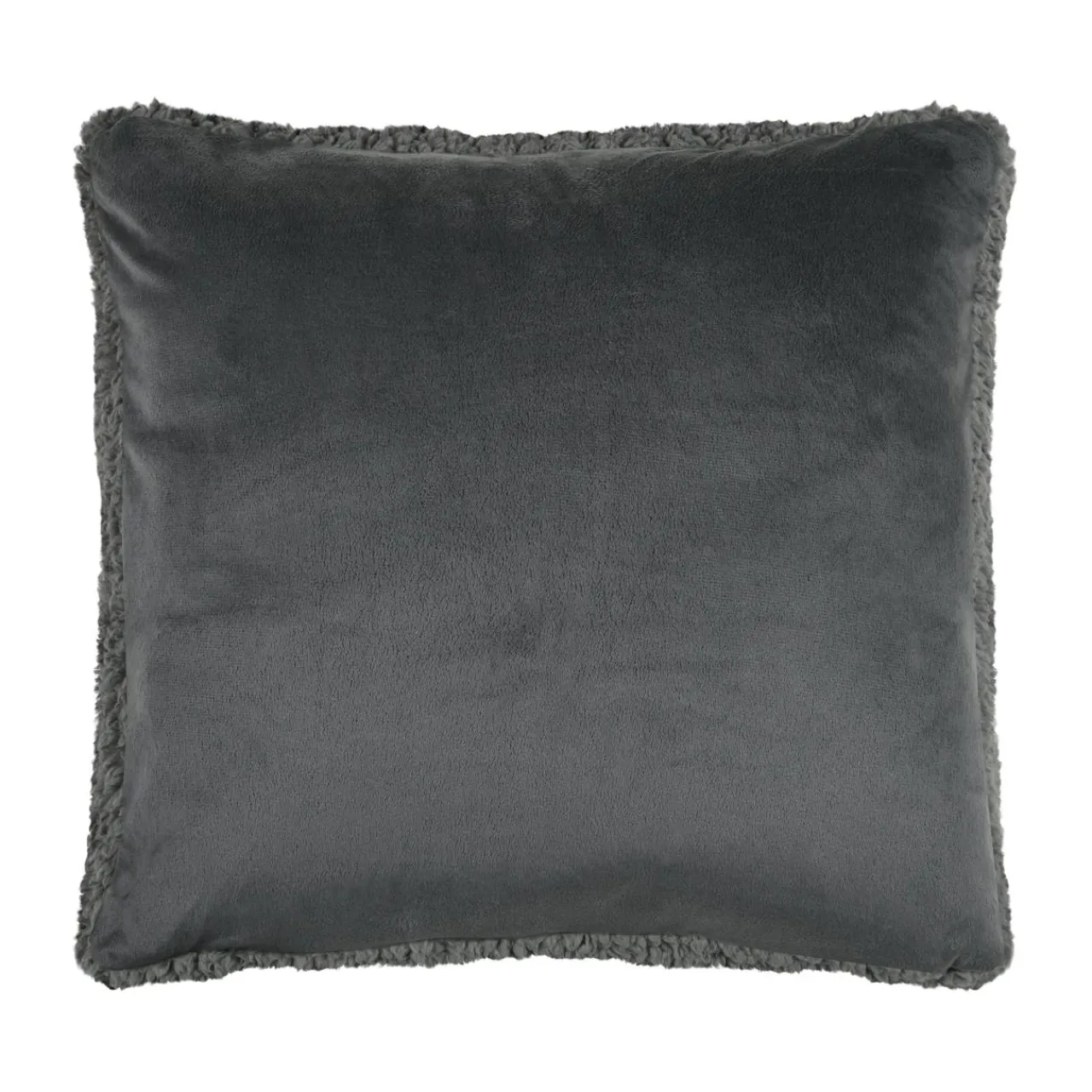 STOF Coussin carré fausse fourrure (50 x 50 cm) Dudley souris Gris