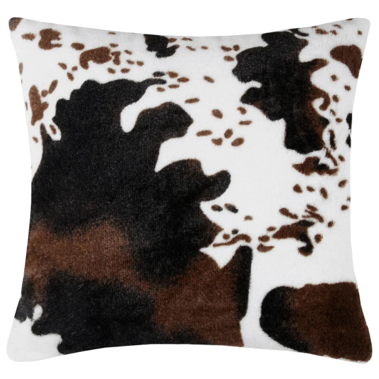 LOVELY CASA Coussin carré fausse fourrure (45 x 45 cm) Vache Brun Marron Sale