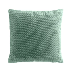 douceur d'intu017drieur Coussin carré flanelle relief (45 x 45 cm) Flanela Vert kaki Clearance