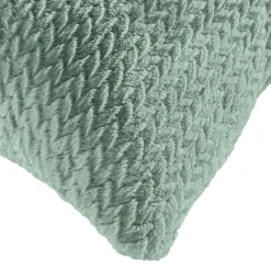 douceur d'intu017drieur Coussin carré flanelle relief (45 x 45 cm) Flanela Vert kaki Clearance