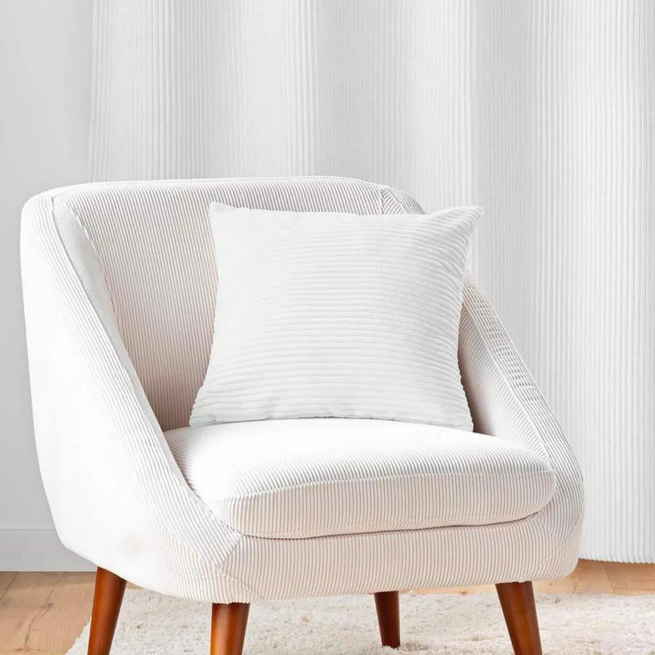douceur d'intu017drieur Coussin carré flanelle relief (45 x 45 cm) Nils Blanc Online