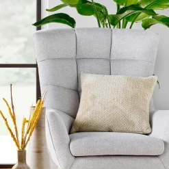 douceur d'intu017drieur Coussin carré flanelle relief (45 x 45 cm) Flanela Beige New