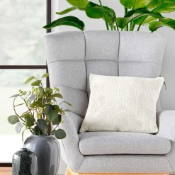 douceur d'intu017drieur Coussin carré flanelle relief (45 x 45 cm) Flanela Écru Ecru Best