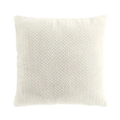 douceur d'intu017drieur Coussin carré flanelle relief (45 x 45 cm) Flanela Écru Ecru Best