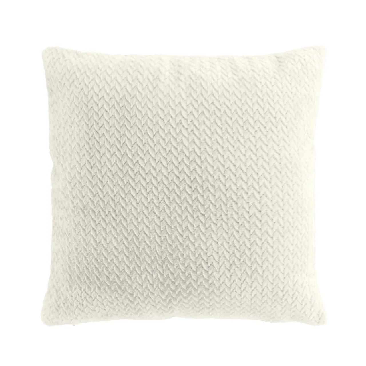 douceur d'intu017drieur Coussin carré flanelle relief (45 x 45 cm) Flanela Écru Ecru Best