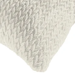 douceur d'intu017drieur Coussin carré flanelle relief (45 x 45 cm) Flanela Écru Ecru Best