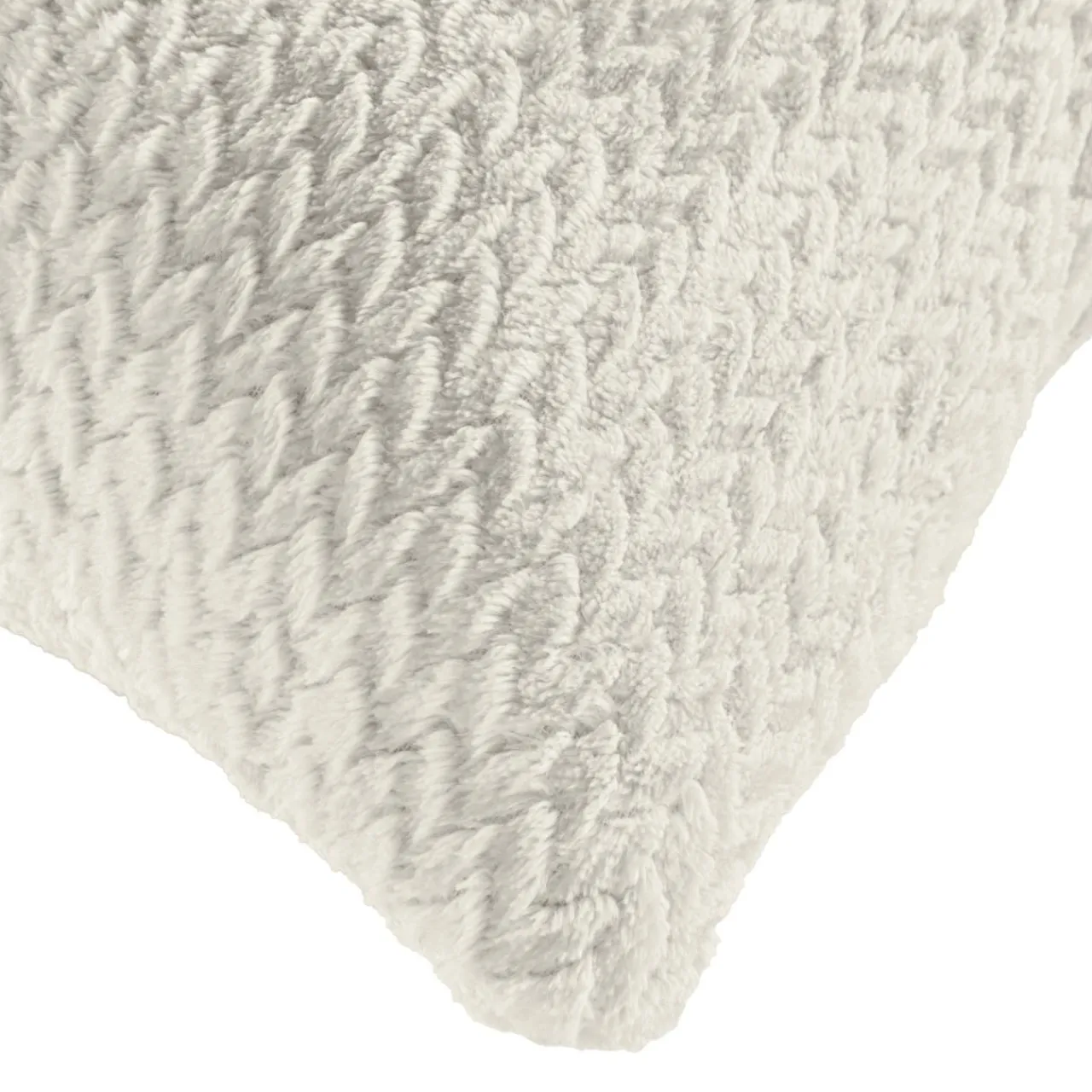 douceur d'intu017drieur Coussin carré flanelle relief (45 x 45 cm) Flanela Écru Ecru Best