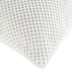 douceur d'intu017drieur Coussin carré flanelle relief (45 x 45 cm) Java Blanc Outlet