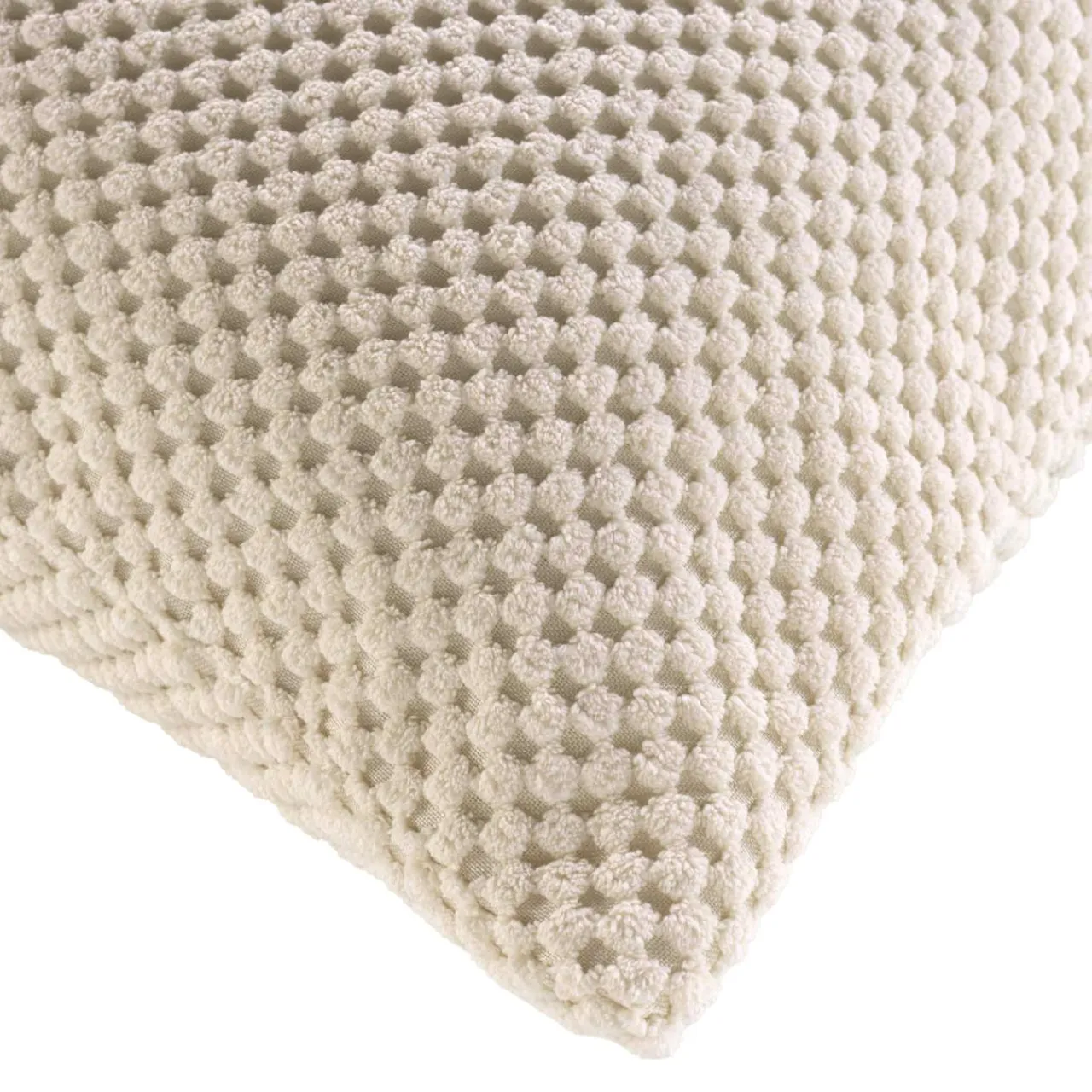douceur d'intu017drieur Coussin carré flanelle relief (45 x 45 cm) Java Ecru Best