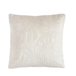 EMINZA Coussin carré flanelle (45 x 45 cm) Flore Ecru Discount