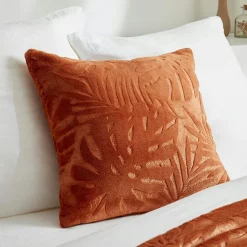 EMINZA Coussin carré flanelle (45 x 45 cm) Flore Cuivre Sale