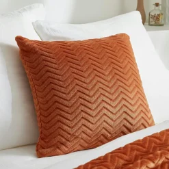 EMINZA Coussin carré flanelle (45 x 45 cm) Zag Cuivre Outlet