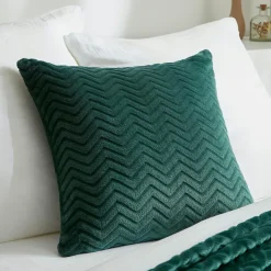 EMINZA Coussin carré flanelle (45 x 45 cm) Zag Vert Best