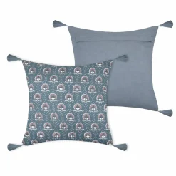 LOVELY CASA Coussin carré gaze de coton (40 cm) Sunda indigo Bleu