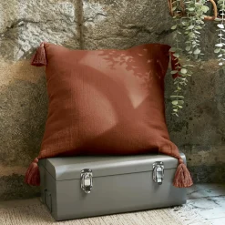 EMINZA Coussin carré gaze de coton (40 x 40 cm) Gaïa Terracotta Sale